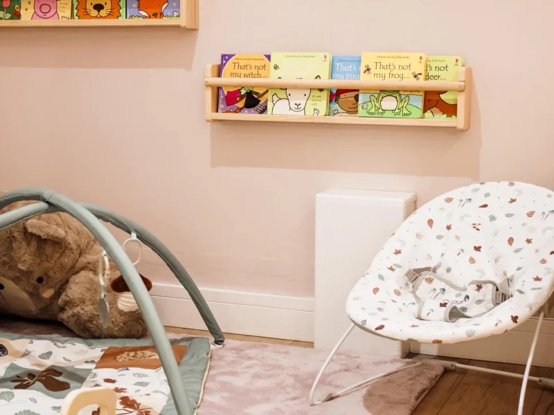 Main play area overview showing children playing safely